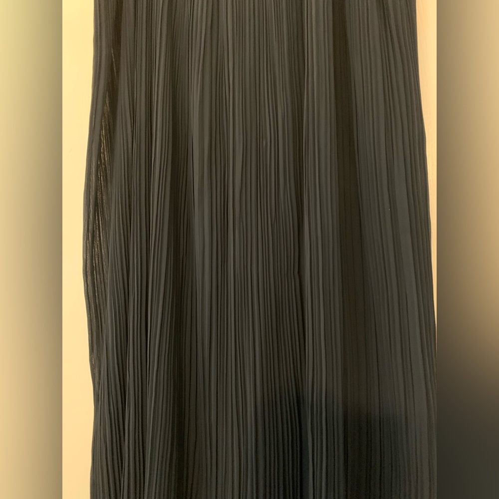 Diane Von Furstenberg Vintage Size 14 Elegant Navy Blue Pleated Skirt Old Money - Picture 5 of 10
